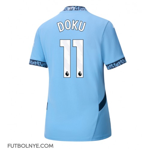 Camiseta Manchester City Jeremy Doku #11 Primera Equipación para mujer 2024-25 manga corta